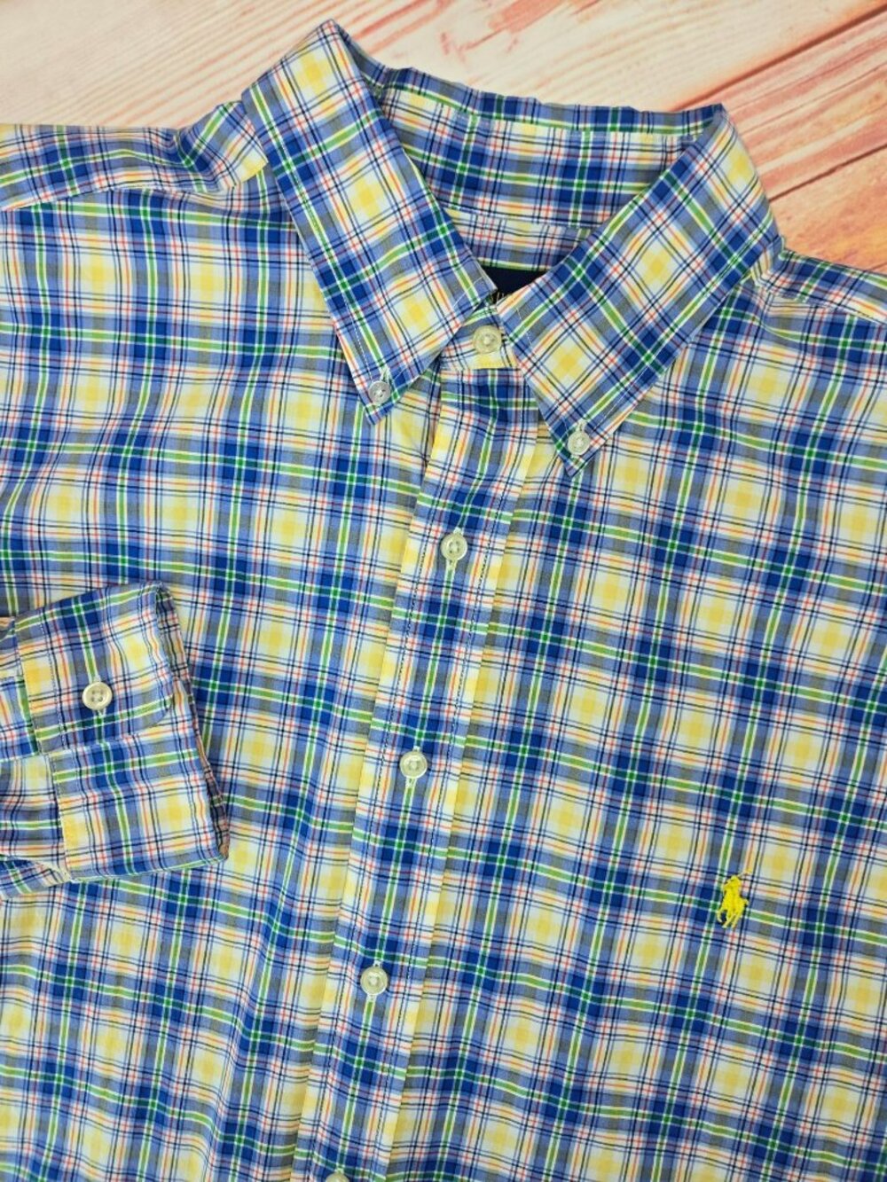 Ralph Lauren Mens Long Sleeve Plaid Button-Down Shirt 1XB